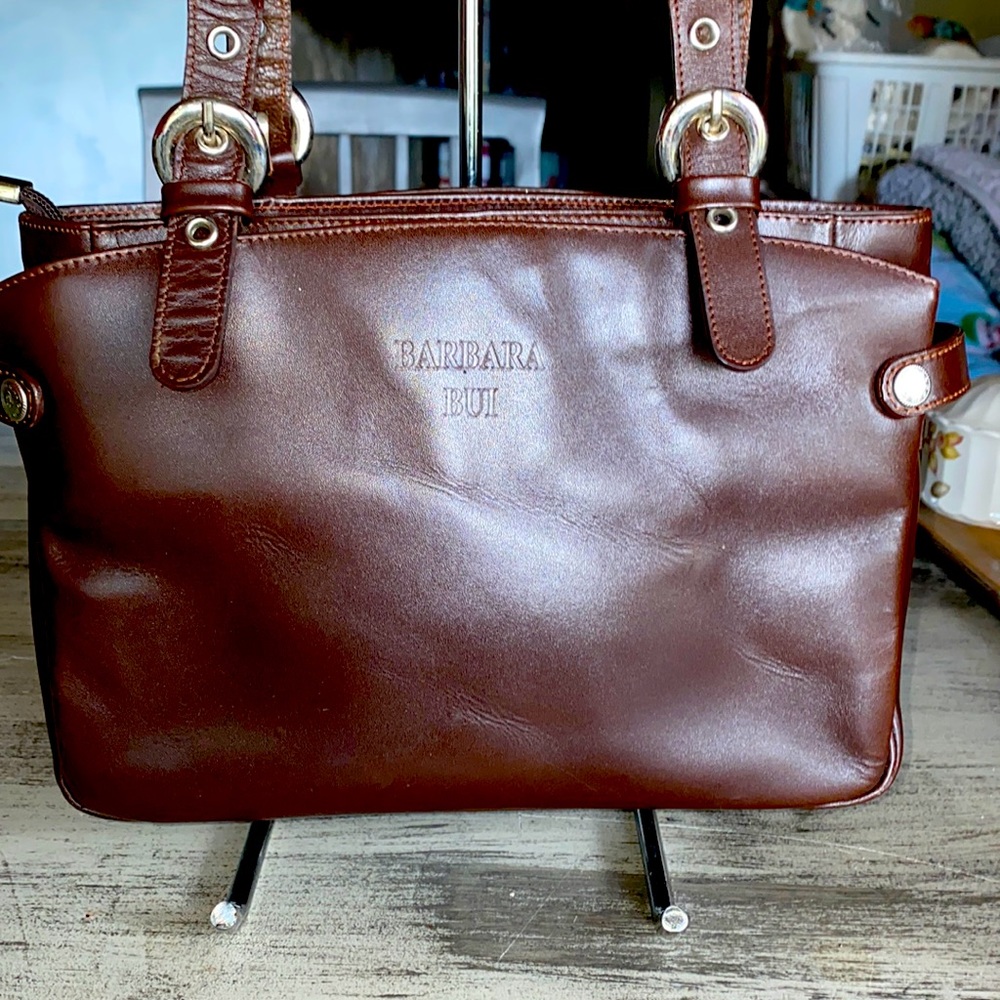 VINTAGE Barbara Bui Leather Satchel Bag Handbag (N)